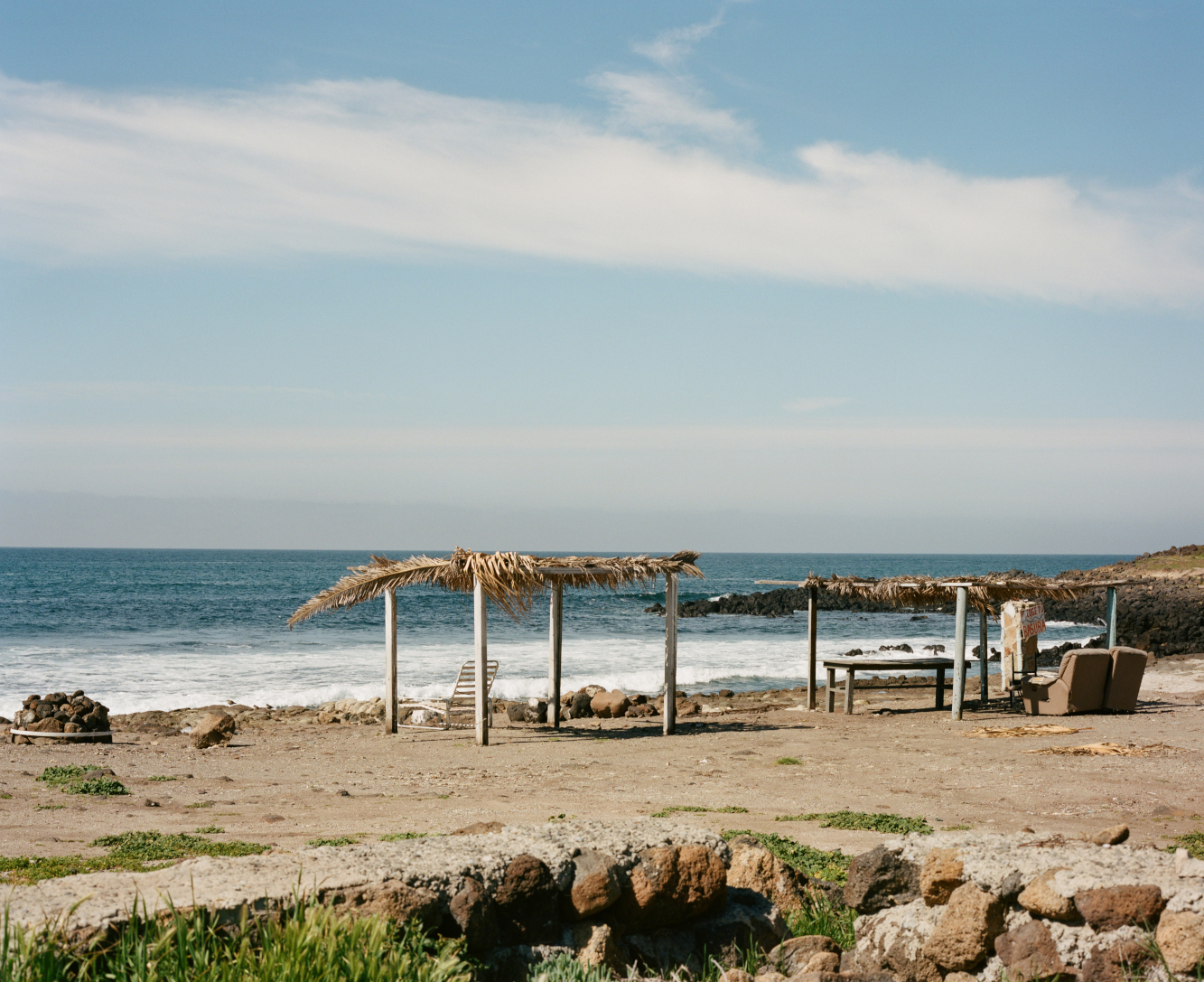Color medium format film photograph of a beach in Baja California, Mexico.